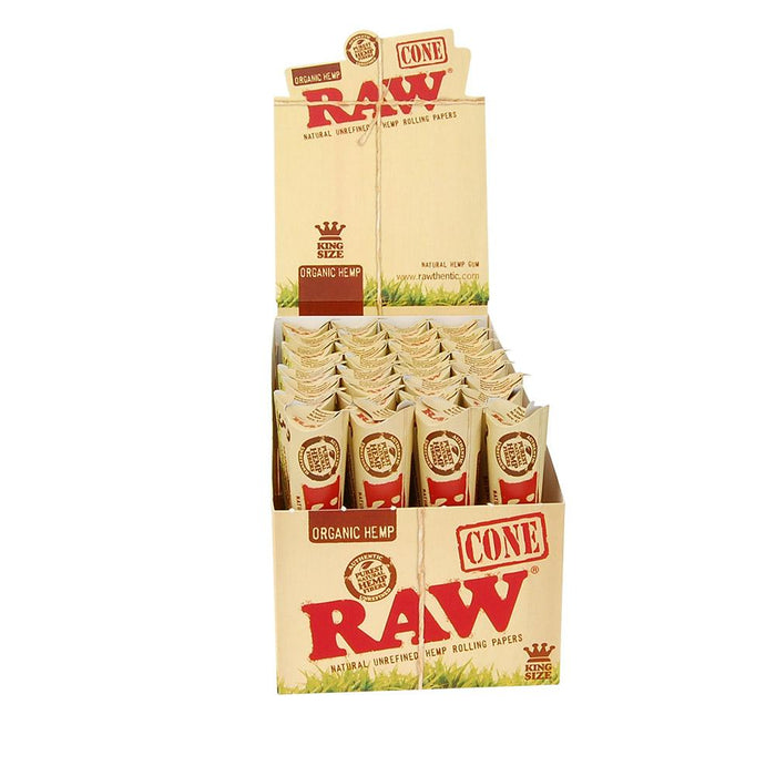 RAW | 'Retail Display' King Size Pre-Rolled Cones | 109mm - Organic Hemp Paper - 96 Count Image