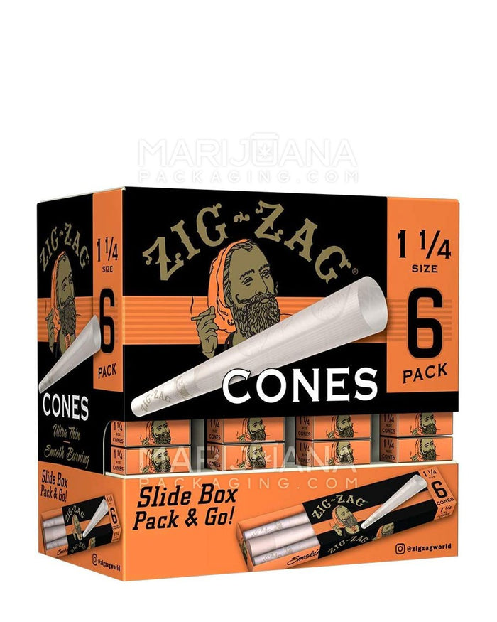 ZIG ZAG | 'Retail Display' 1 1/4 Pre-Rolled Cones Promo Pack | 84mm - White Paper - 36 Count Image