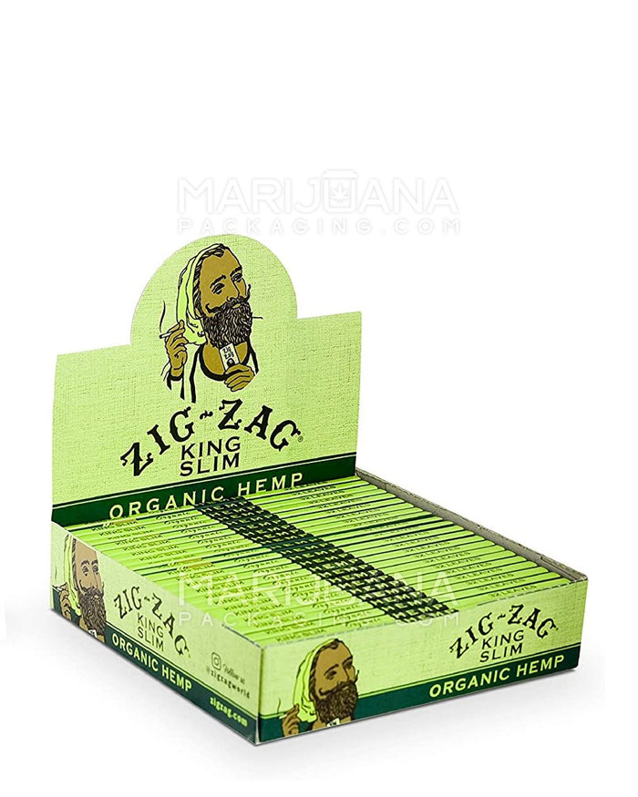 ZIG ZAG | 'Retail Display' Organic Hemp King Slim Rolling Papers | 108mm - Hemp Paper - 24 Count Image