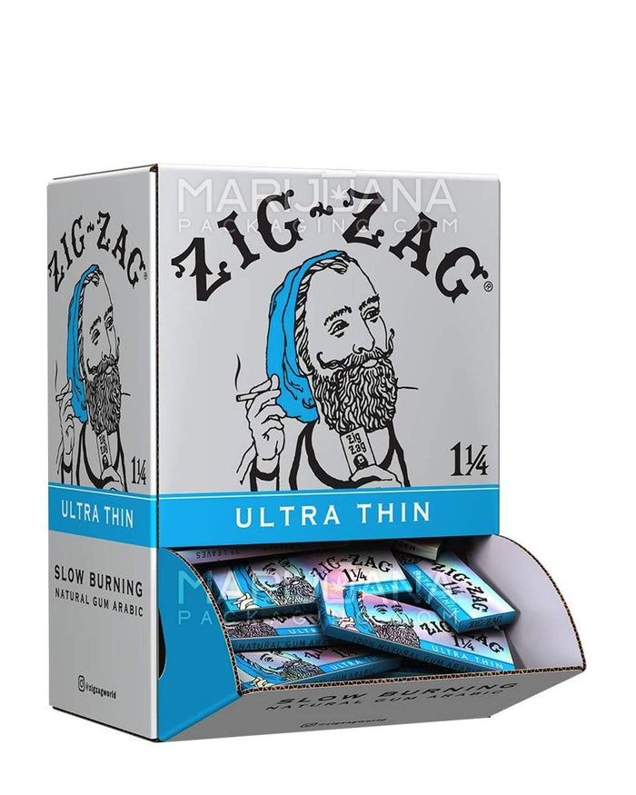 ZIG ZAG | 'Retail Display' Ultra Thin 1 1/4 Size Rolling Papers | 78mm - White Paper - 48 Count Image