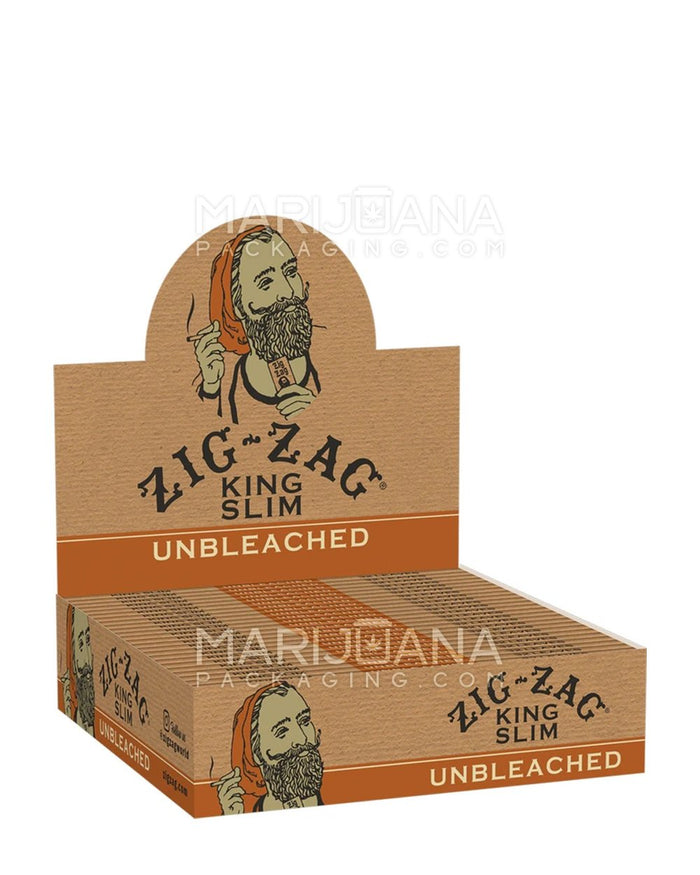 ZIG ZAG | 'Retail Display' Unbleached King Slim Rolling Papers | 108mm - Unbleached Paper - 24 Count Image