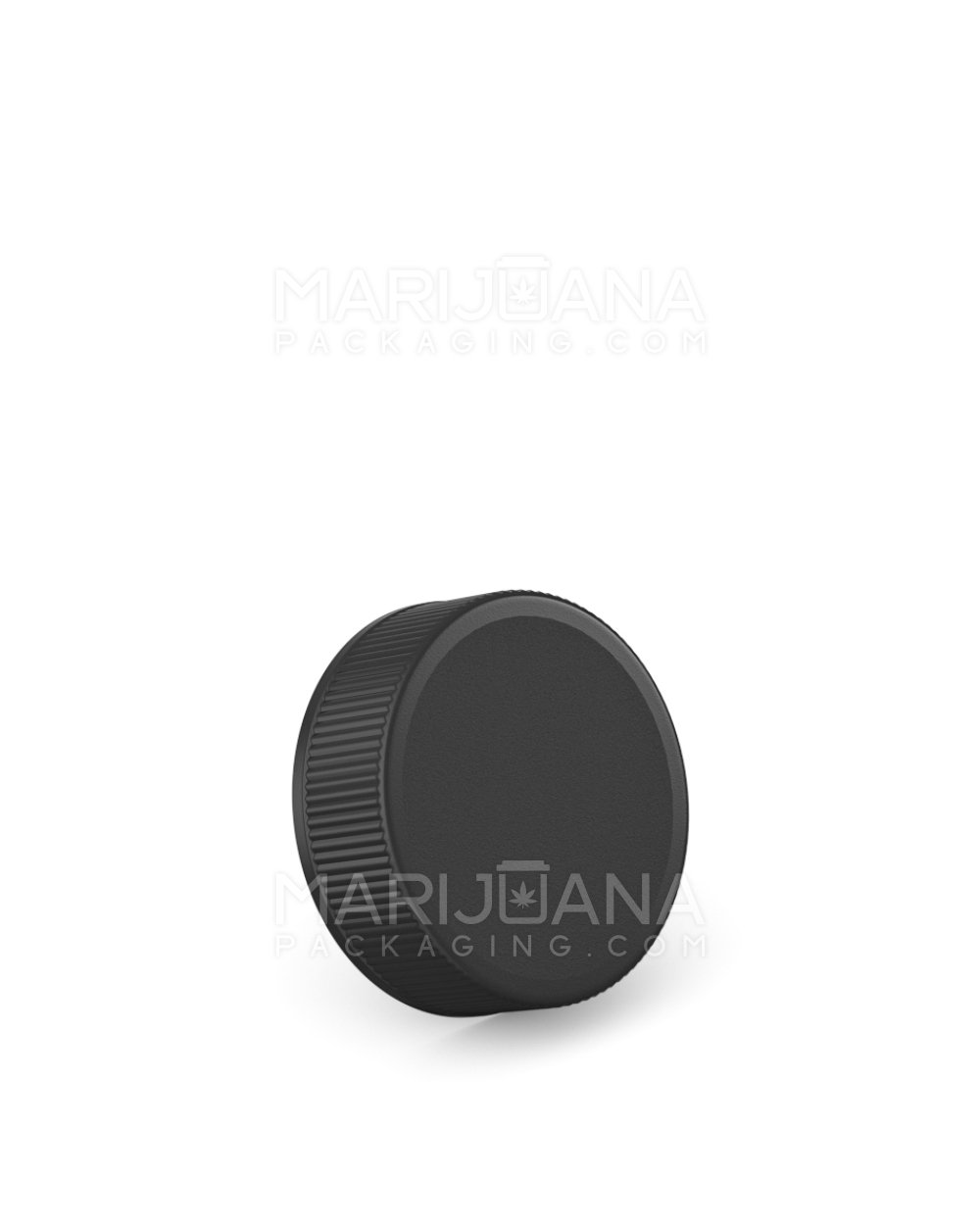 Ribbed Screw Top Plastic Caps w/ Foam Liner | 28mm - Matte Black - 250 Count - 1