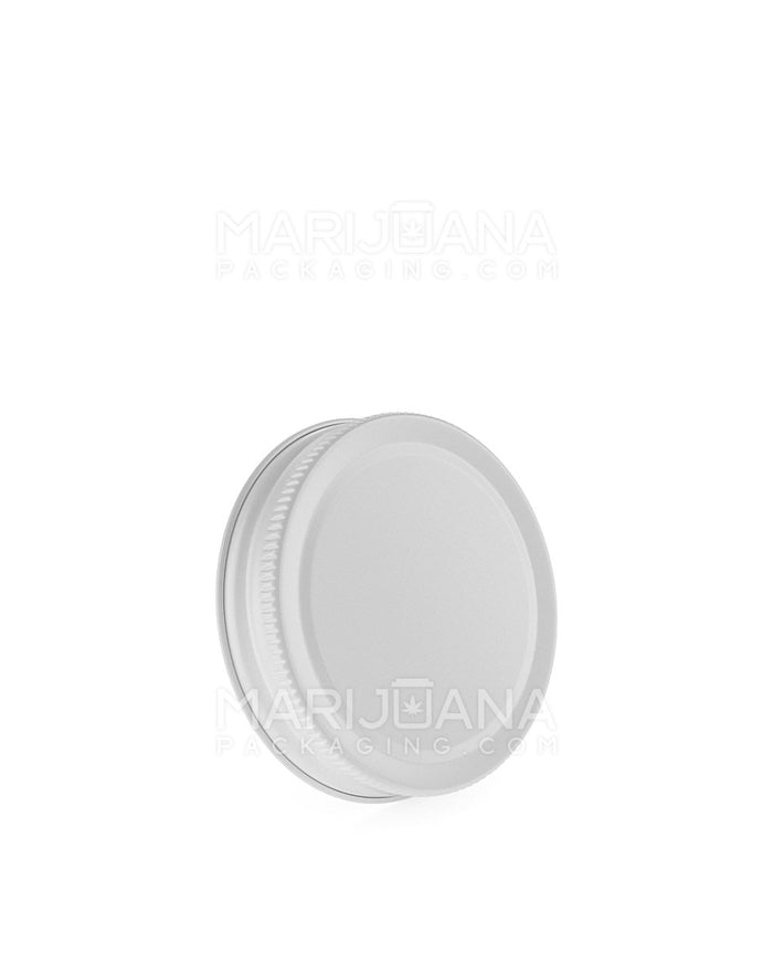 Ribbed Screw Top Metal Tin Caps | 53mm - Glossy White | Sample Image