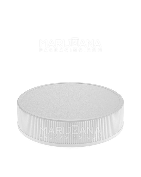 Ribbed Screw Top Plastic Caps w/ Foam Liner | 80mm - Semi Gloss White - 24 Count - 3