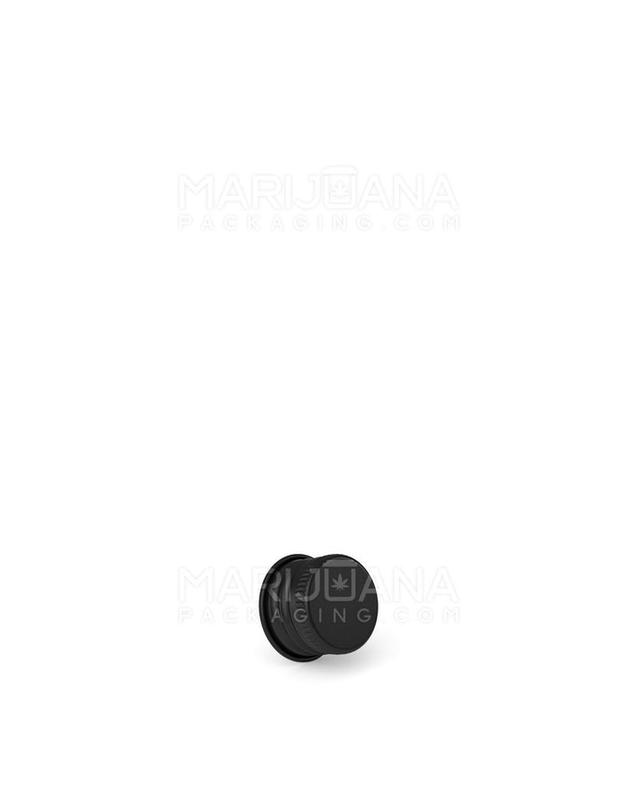 Ribbed Screw Top Metal Caps for Glass Tube | 18mm - Glossy Black | Sample Image