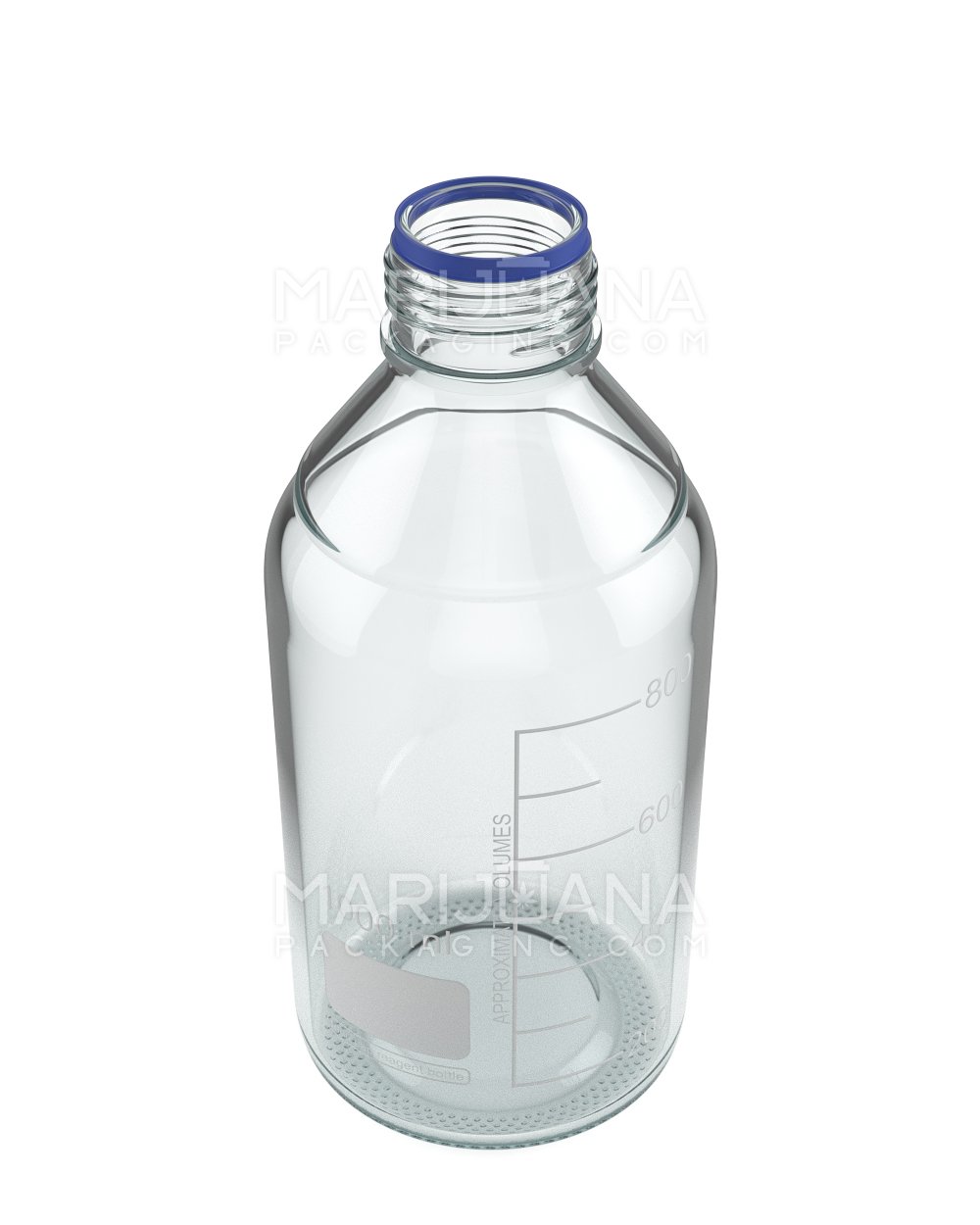 Glass Reagent Lab Bottle w/ Blue Screw Top Cap | 45mm - 1000ml - 24 Count - 5