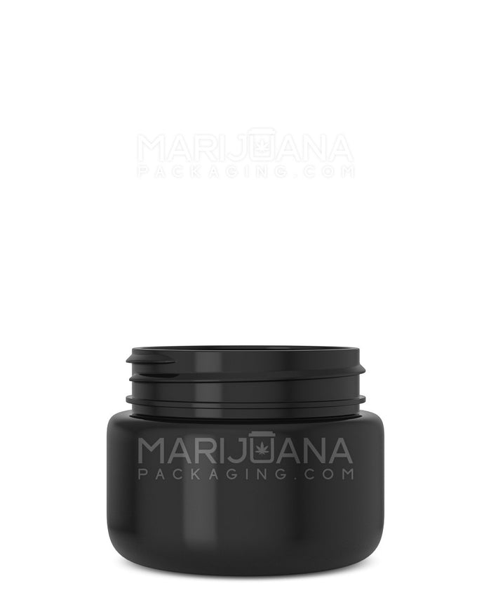 Rounded Base Black Plastic Jars | 53mm - 2.5oz | Sample Image