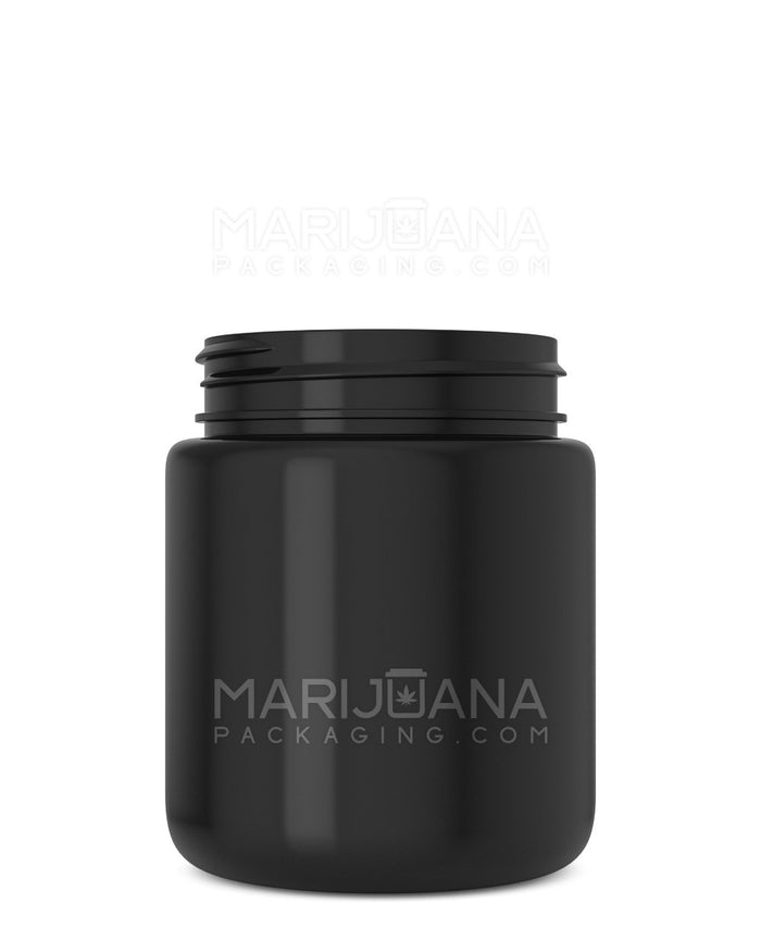 Rounded Base Black Plastic Jars | 53mm - 5oz | Sample Image