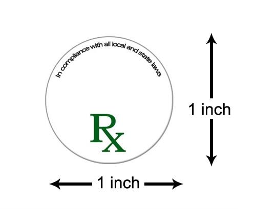 RX Medical Concentrate Container Labels | 1in - Circle - 250 Count - 7