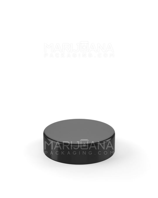 Smooth Sided Screw Top Plastic Caps w/ Foam Liner | 38mm - Glossy Black Plastic - 350 Count - 3