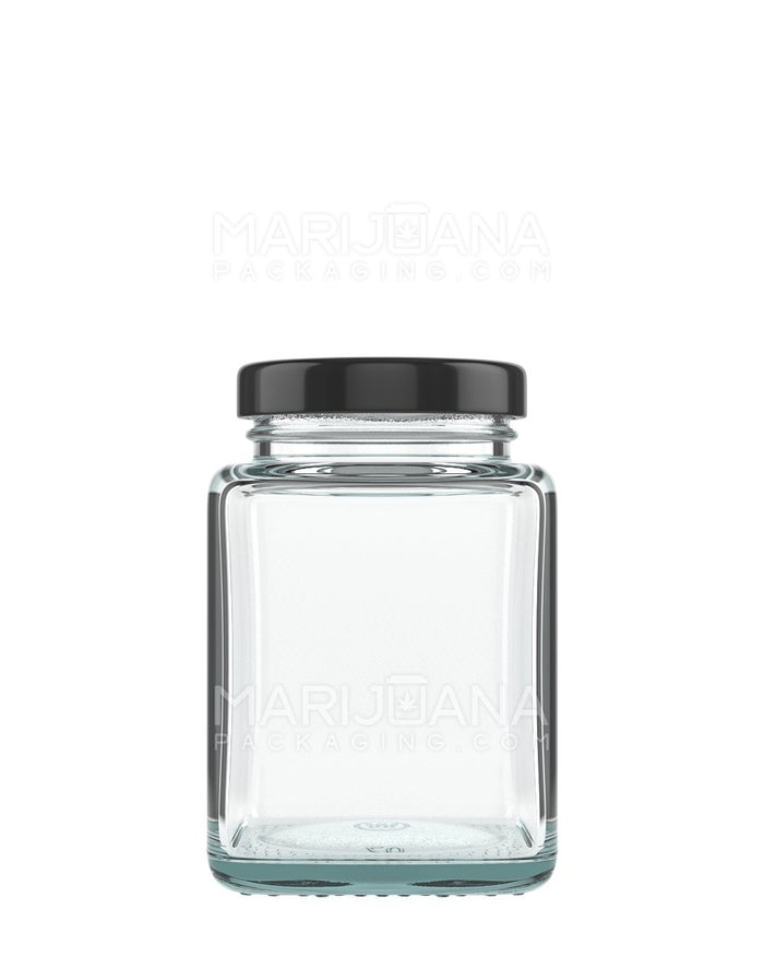 Square Glass Jars with Cap | 4oz - Clear Glass - 120 Count Image