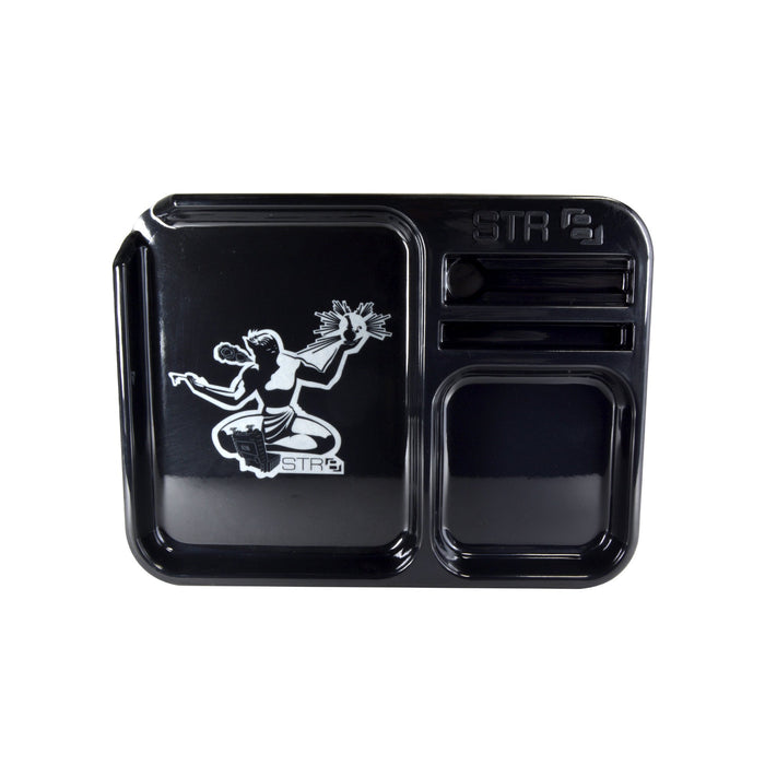 STR8 | Spirit of Detroit Black Rolling Tray | 9in x 6.7in - Small - Plastic Image