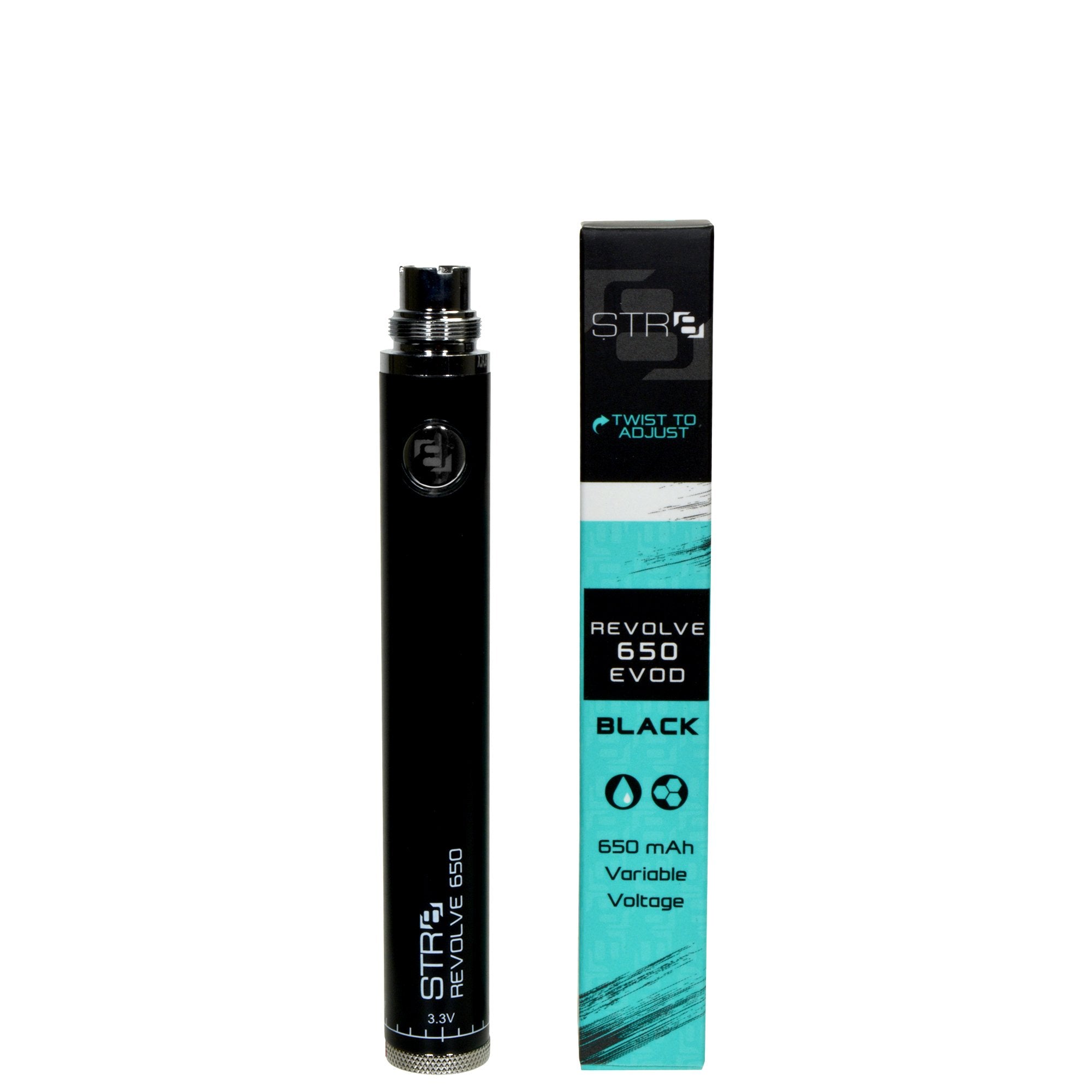 STR8 | Revolve Evod Vape Battery | 650mAh - Black - 5 Count - 1