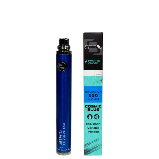 STR8 | Revolve Evod Vape Battery | 650mAh - Blue - 5 Count - 1