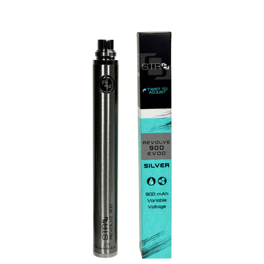 STR8 | Revolve Evod Vape Battery | 900mAh - Silver - 5 Count - 1