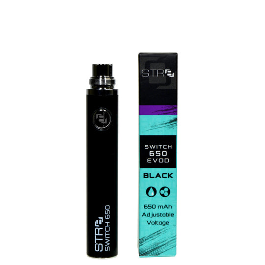 STR8 | Switch Evod Vape Battery 650mAh - Black - 5 Count - 1