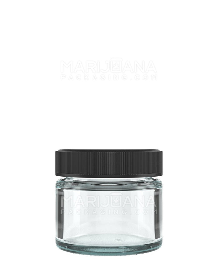 Straight Sided Clear Glass Jars with Black Cap | 53mm - 2oz | Sample Image