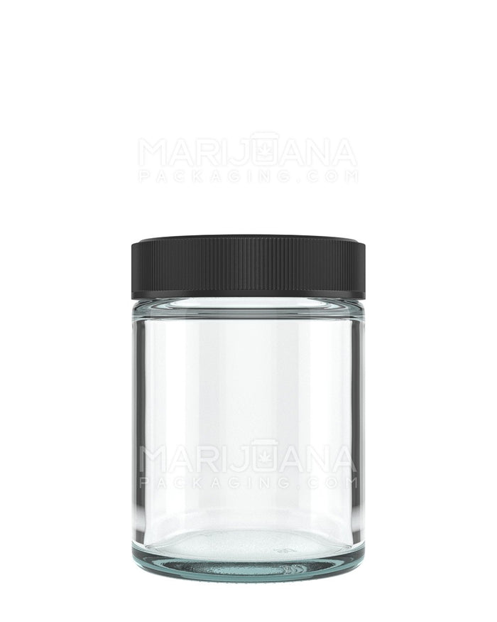 Straight Sided Clear Glass Jars with Black Cap | 53mm - 4oz - 120 Count Image