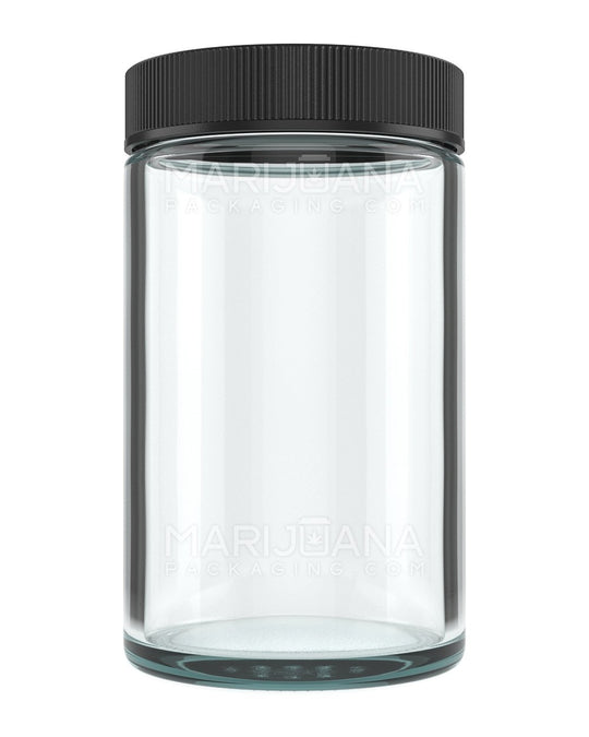 Straight Sided Clear Glass Jars with Black Cap | 63mm - 10oz - 36 Count - 1