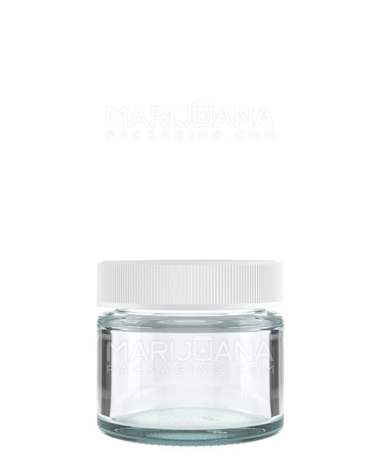 Straight Sided Clear Glass Jars with White Cap | 53mm - 2oz - 240 Count - 1