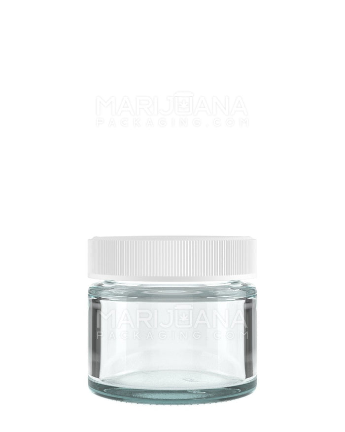 Straight Sided Clear Glass Jars with White Cap | 53mm - 2oz - 240 Count Image