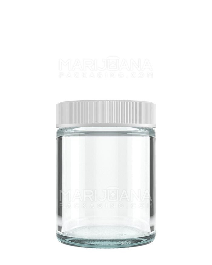 Straight Sided Clear Glass Jars with White Cap | 53mm - 4oz - 120 Count Image