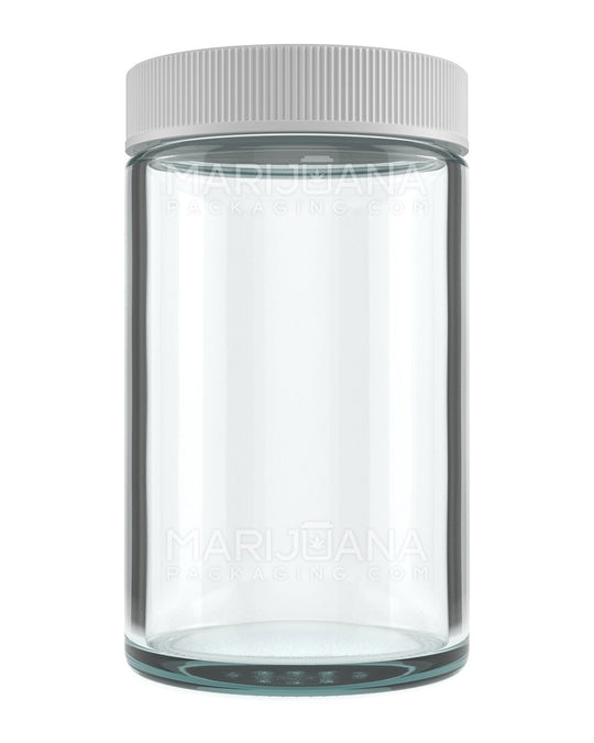 Straight Sided Clear Glass Jars with White Cap | 63mm - 10oz - 36 Count - 1