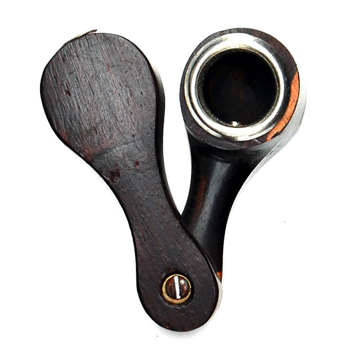 Swivel Lid Spoon Hand Pipe | 3.5in Long - Wood - Assorted Image