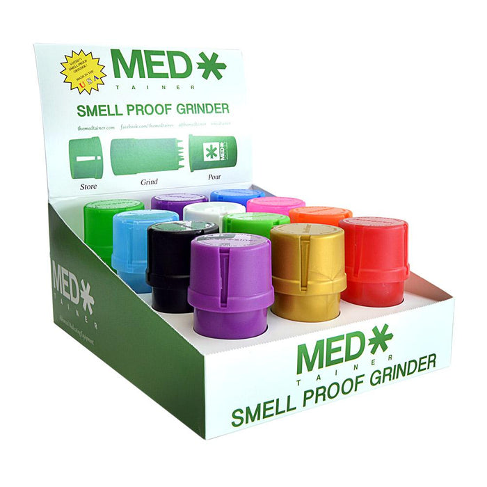 MEDTAINER | 'Retail Display' Container Grinders | Smell Proof - Assorted - 12 Count Image