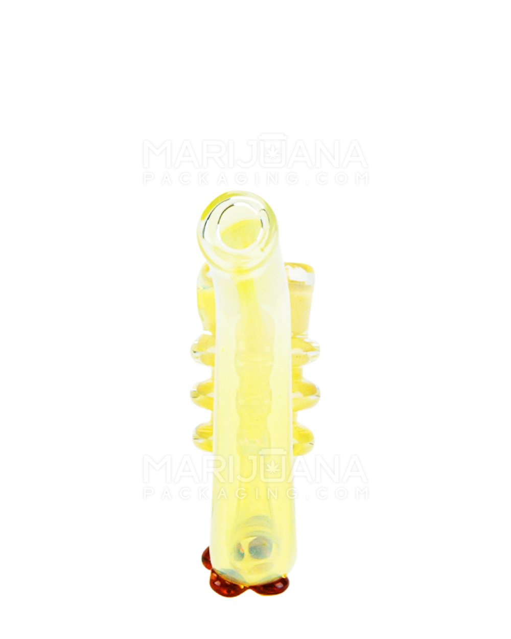 Triple Ring Gold Fume Sherlock Glass Hand Pipe 5" - 4