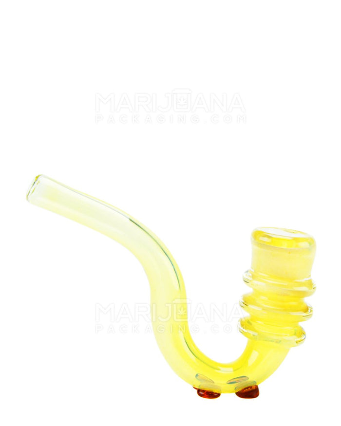 Triple Ring Gold Fume Sherlock Glass Hand Pipe 5