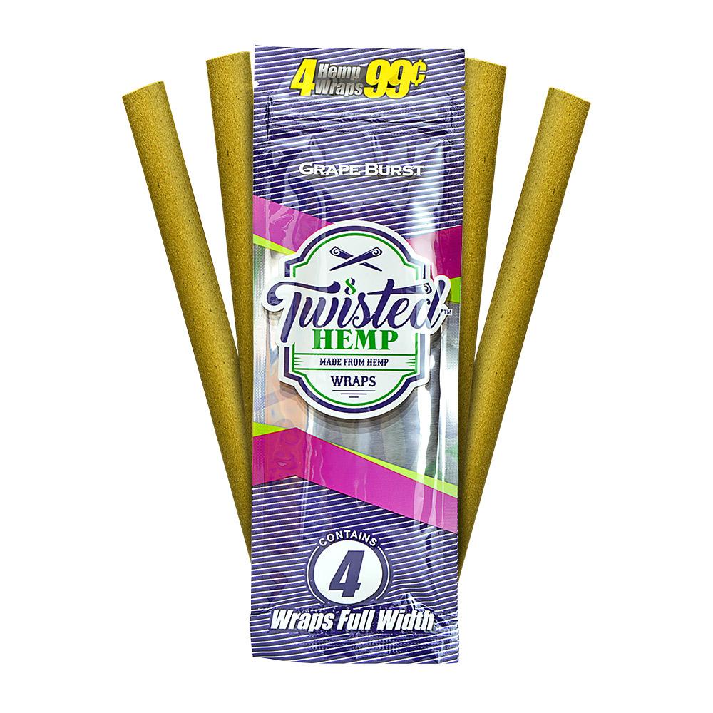 TWISTED HEMP | 'Retail Display' Blunt Wraps | 100mm - Grape Burst - 15 Count - 2