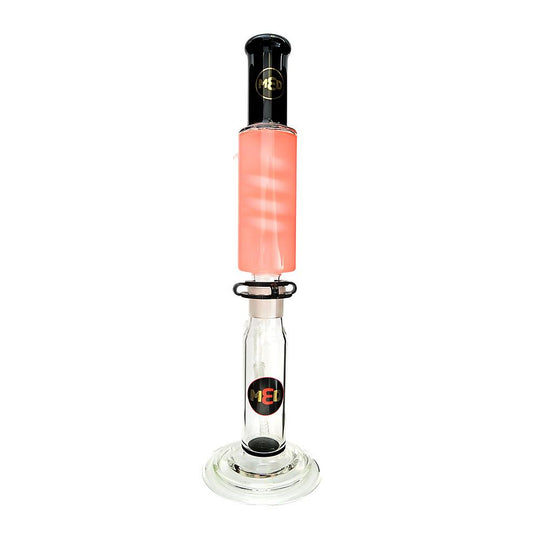 USA Glass | M3D Two Piece Glass Water Pipe w/ Glycerin Attachment | 22.5in Tall - 18mm Bowl - Black - 2