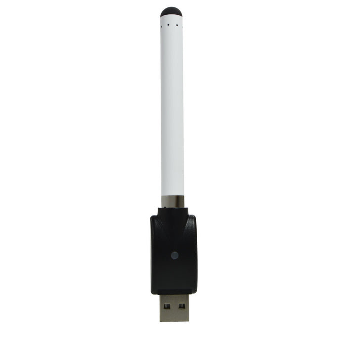 Buttonless Stylus Vape Battery with USB Charger | 280mAh - White Plastic - 510 Thread Image