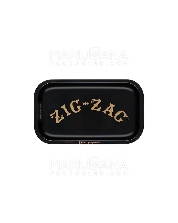 ZIG ZAG | Black Rolling Tray | 10.75in x 6.5in - Small - Metal Image