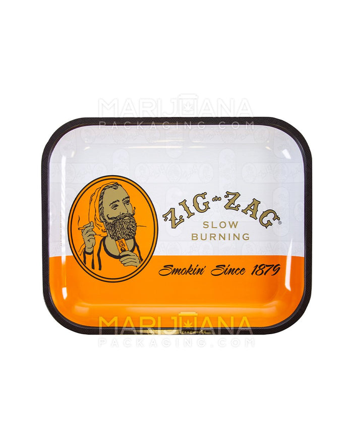 ZIG ZAG | Classic Orange Rolling Tray | 13.4in x 10.8in - Large - Metal Image